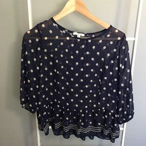 Soprano sheer dot top size small